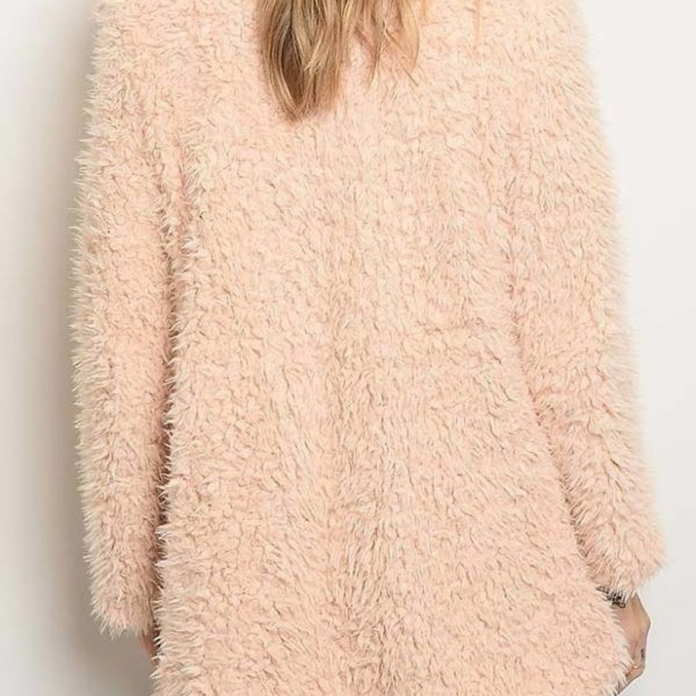 DONATED!!  Open front blush faux fur teddy - Picture 2 of 8
